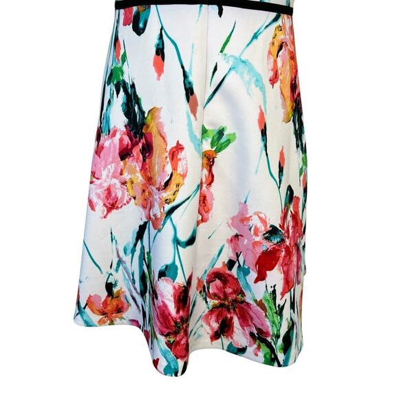 Studio One Floral Dress Sleeveless White Knee Length A Line Spring Petite Size 6 - Picture 8 of 10